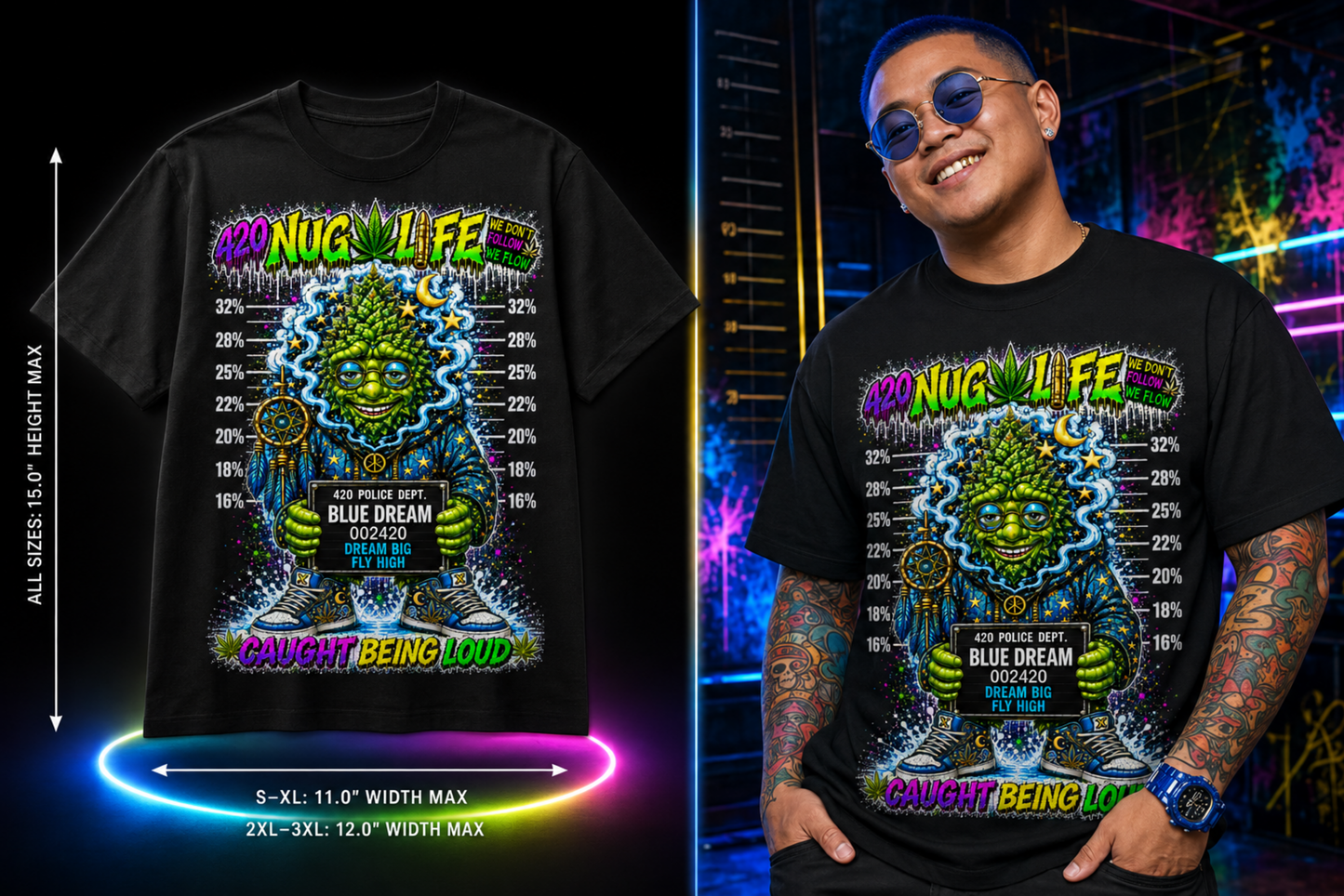 Blue Dream – Caught Being Loud Cannabis Graphic Tee
