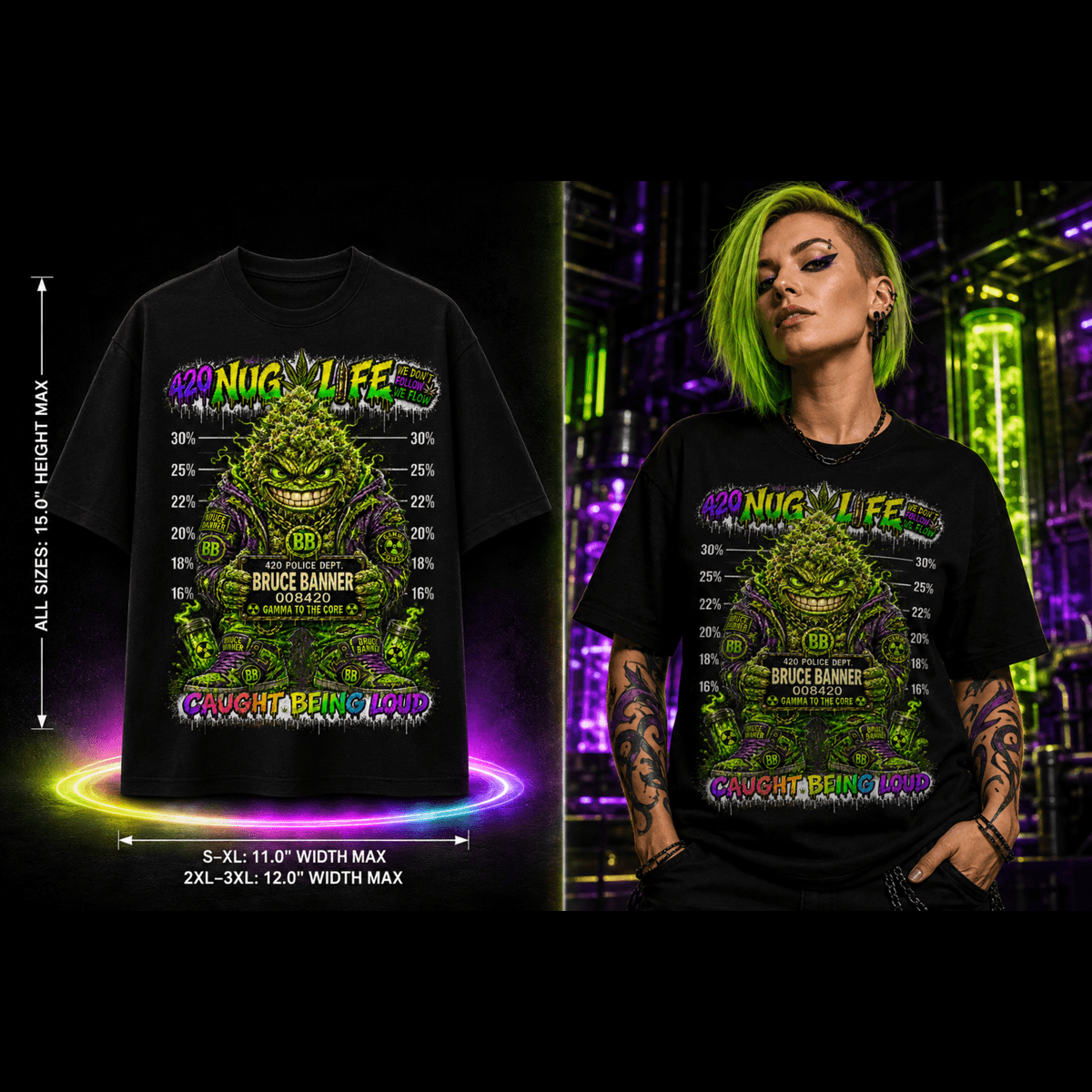 Bruce Banner – Caught Being Loud Cannabis Graphic Tee