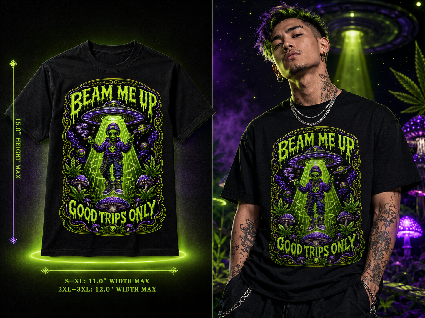 Beam Me Up – Good Trips Only Graphic Tee