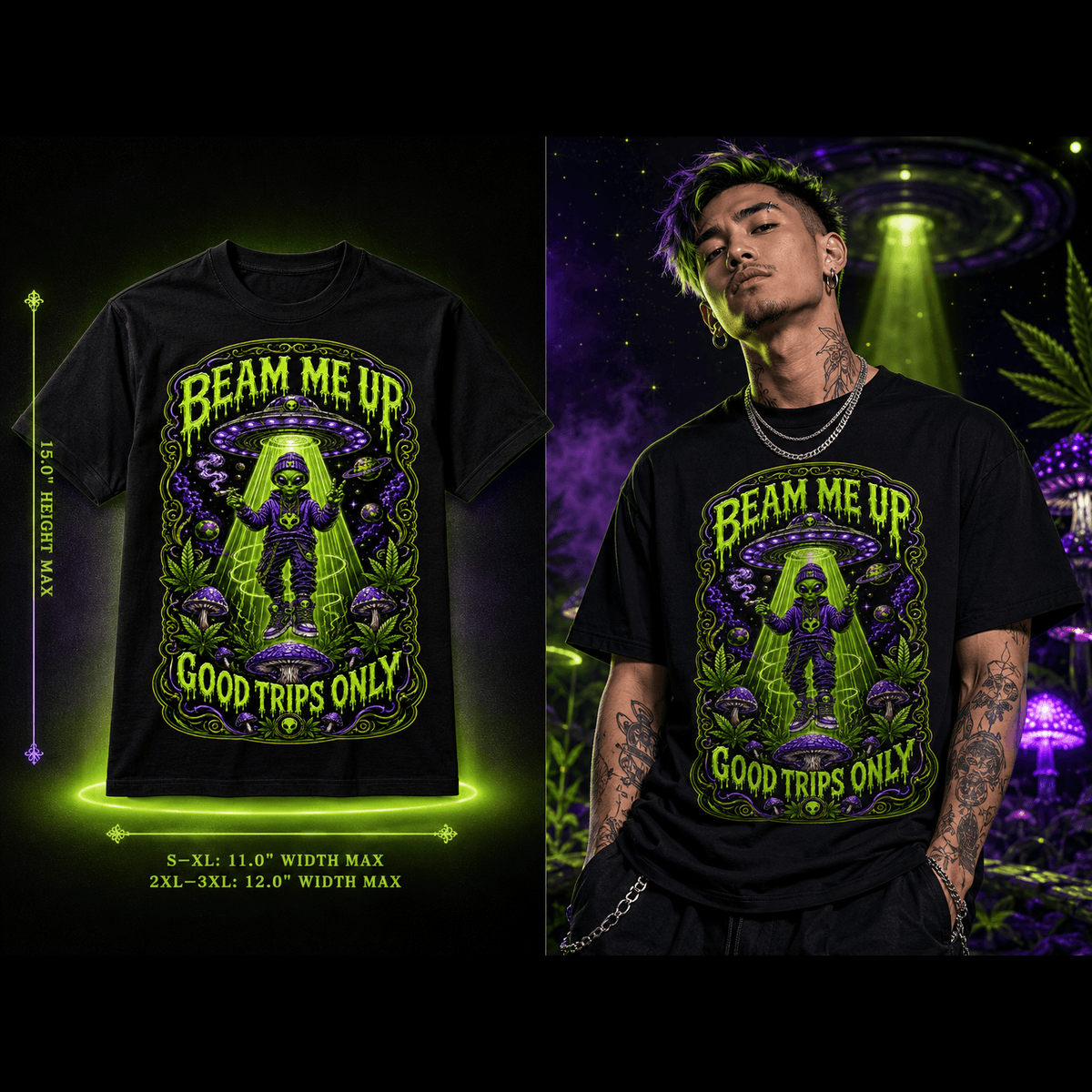Beam Me Up – Good Trips Only Graphic Tee