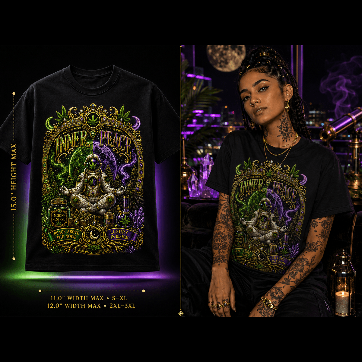 Inner Peace – Premium Cannabis Luxury Graphic Tee