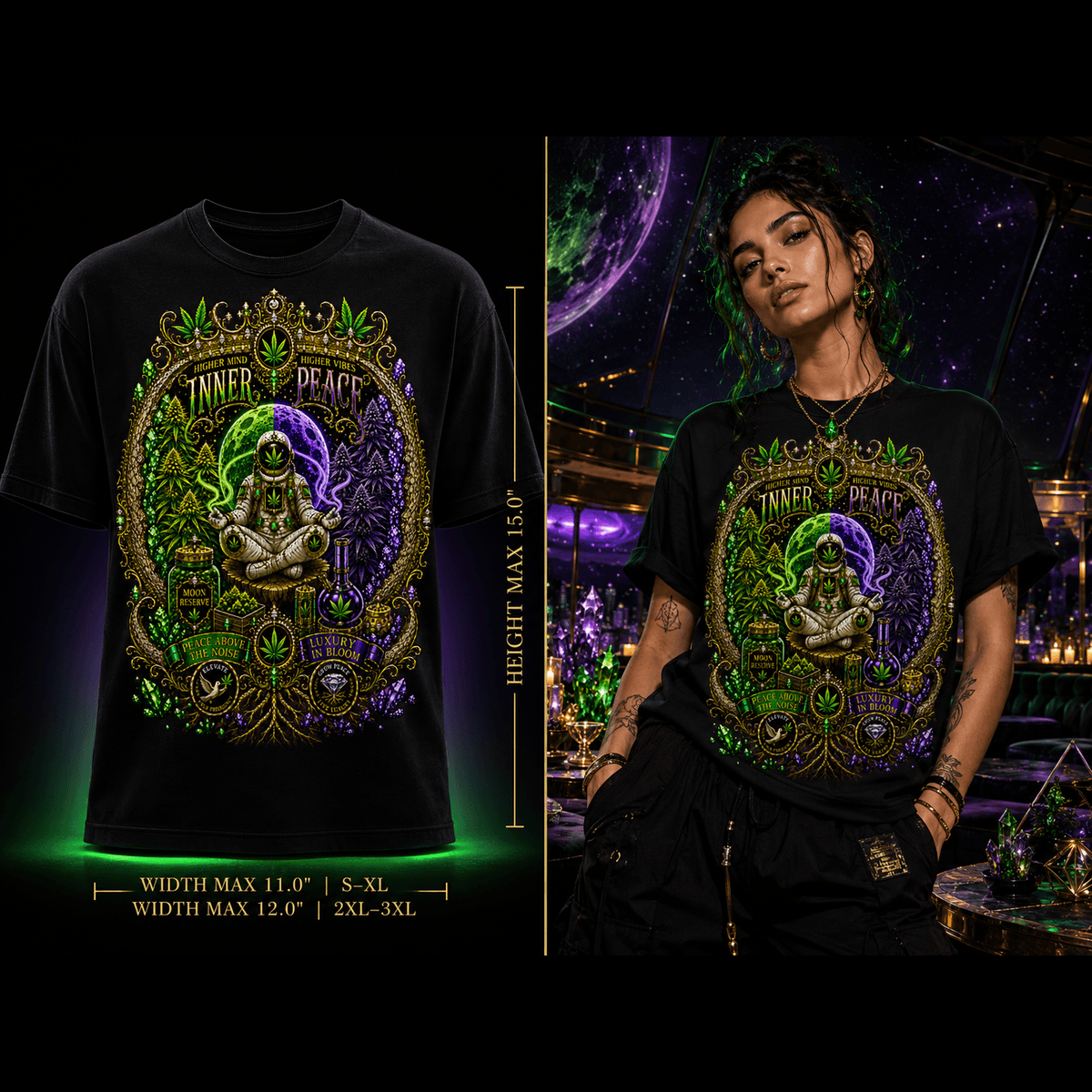 Inner Peace – Higher Mind Cannabis Graphic Tee