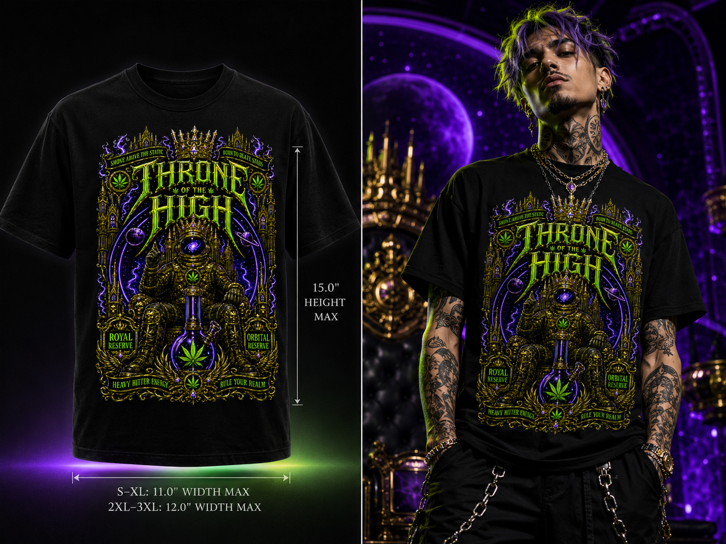 Throne of the High – Royal Reserve Cannabis Graphic Tee