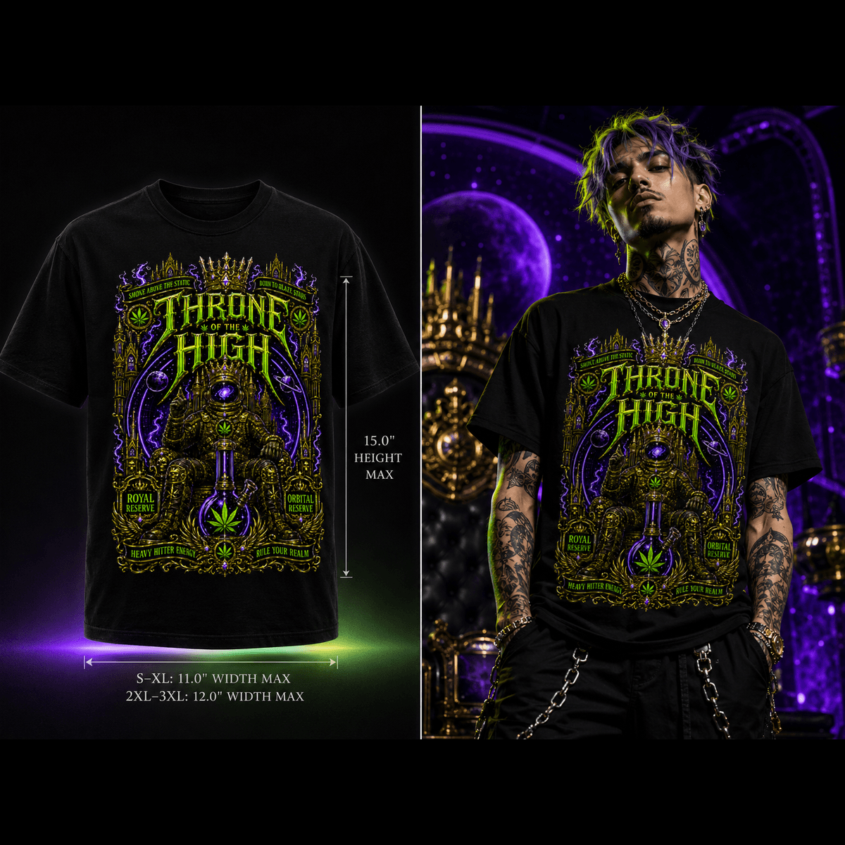 Throne of the High – Royal Reserve Cannabis Graphic Tee