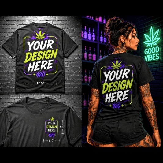 Custom Business & Bulk T-Shirts – Upload Your Design (Front Left Chest Logo & Full Back Print)