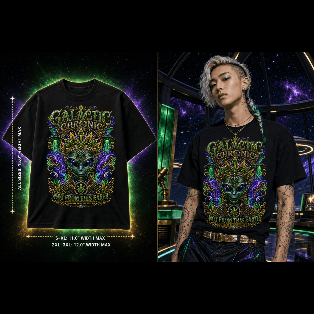 Galactic Chronic – Not From This Earth Cannabis Graphic Tee
