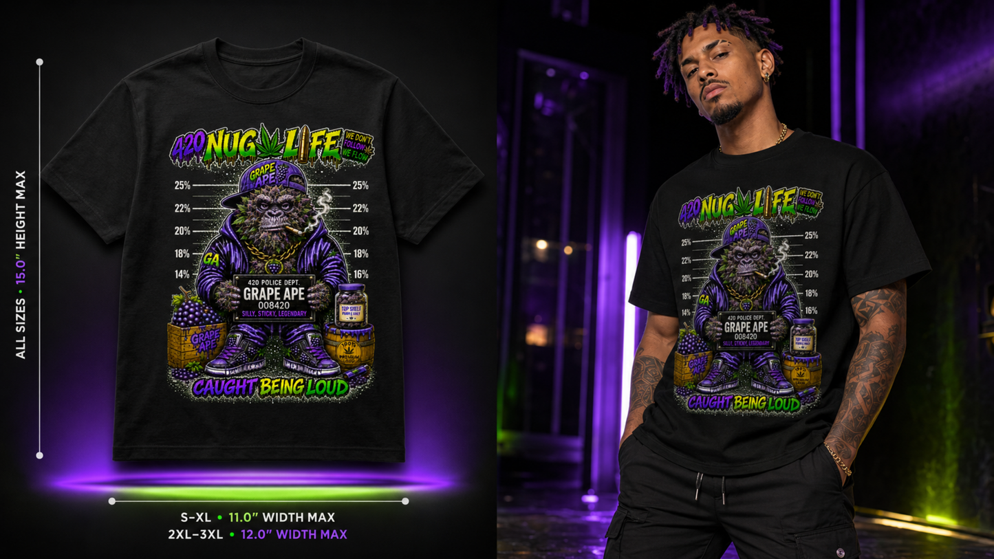 Grape Ape – Caught Being Loud Cannabis Graphic Tee