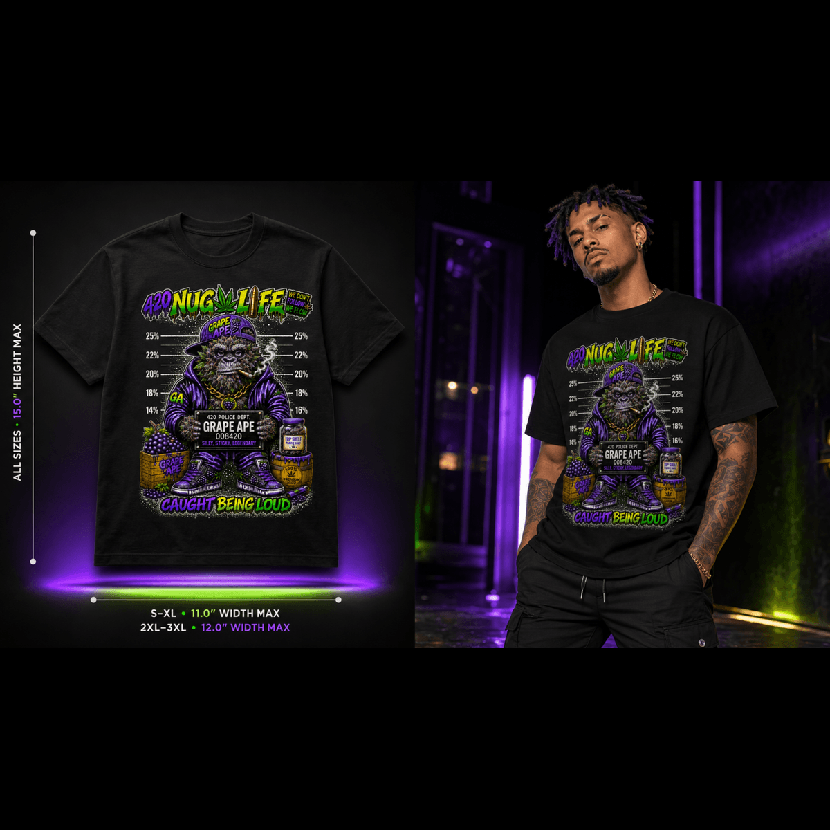 Grape Ape – Caught Being Loud Cannabis Graphic Tee
