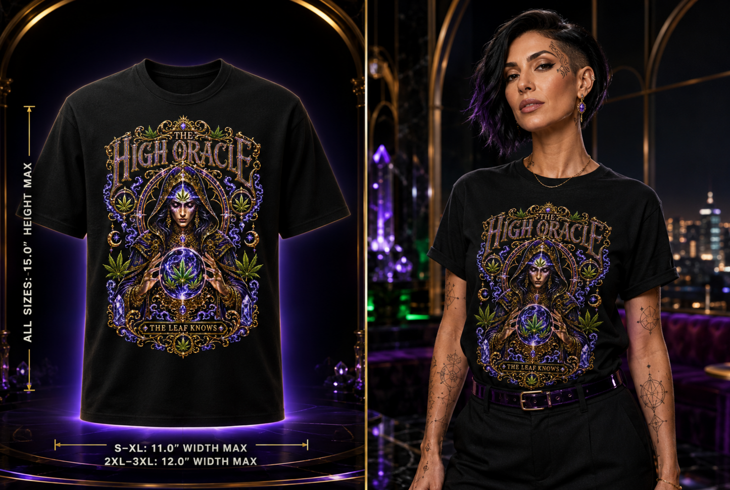 The High Oracle – The Leaf Knows Cannabis Graphic Tee