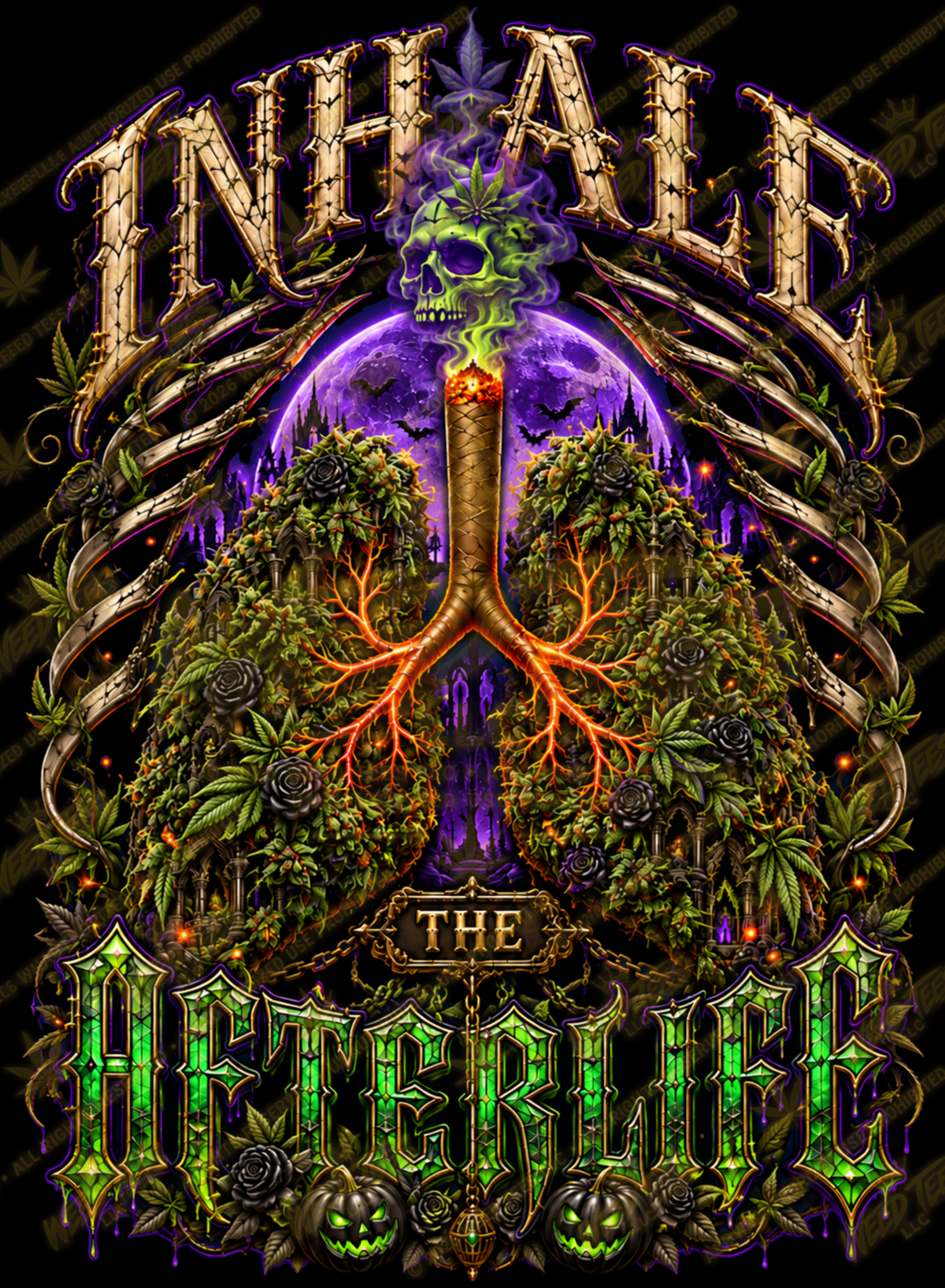 Inhale The Afterlife | Halloween Stoner T-Shirt