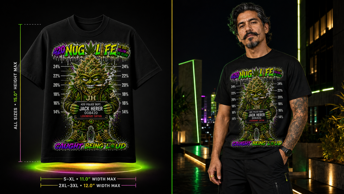 Jack Herer – Caught Being Loud Cannabis Graphic Tee