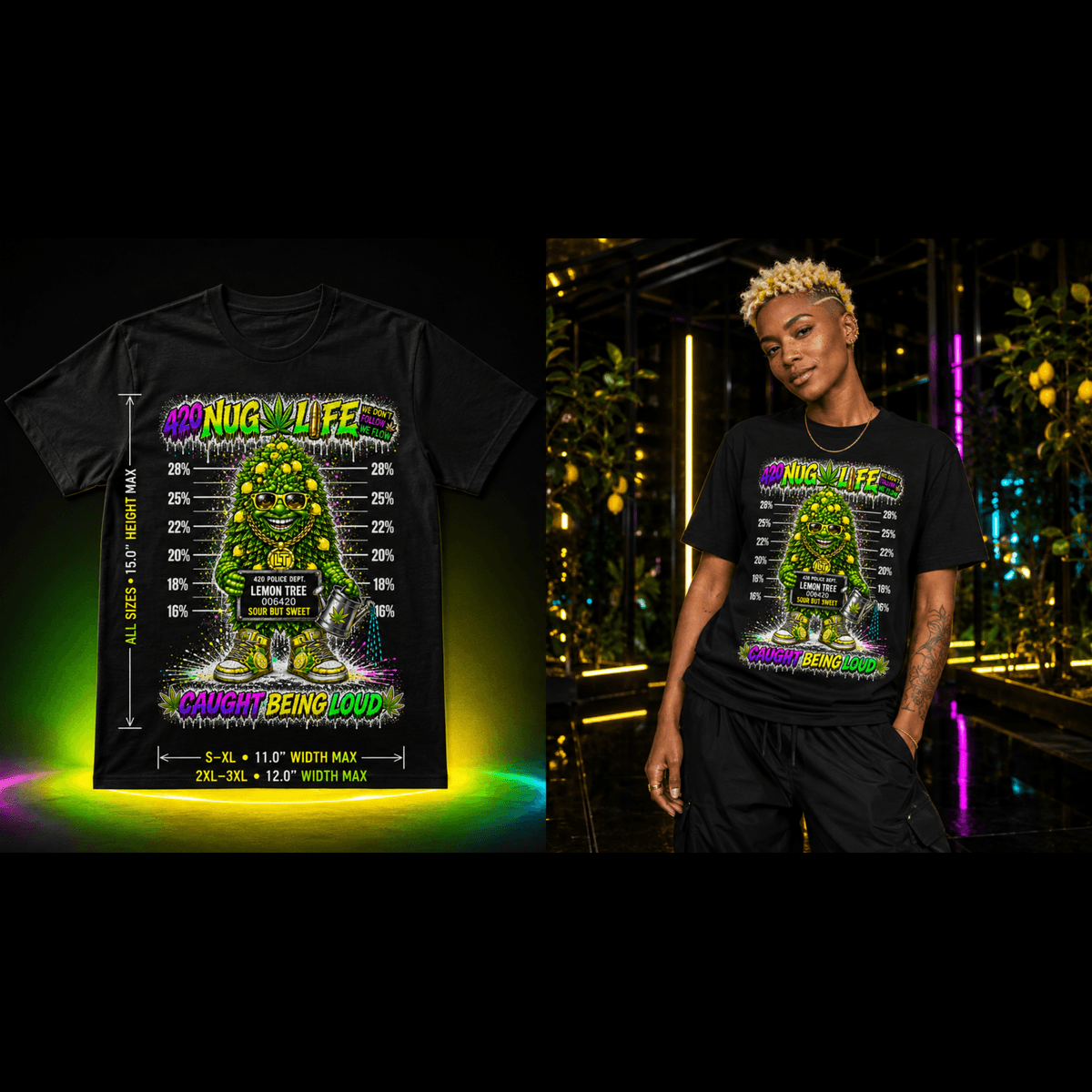 Lemon Tree – Caught Being Loud Cannabis Graphic Tee