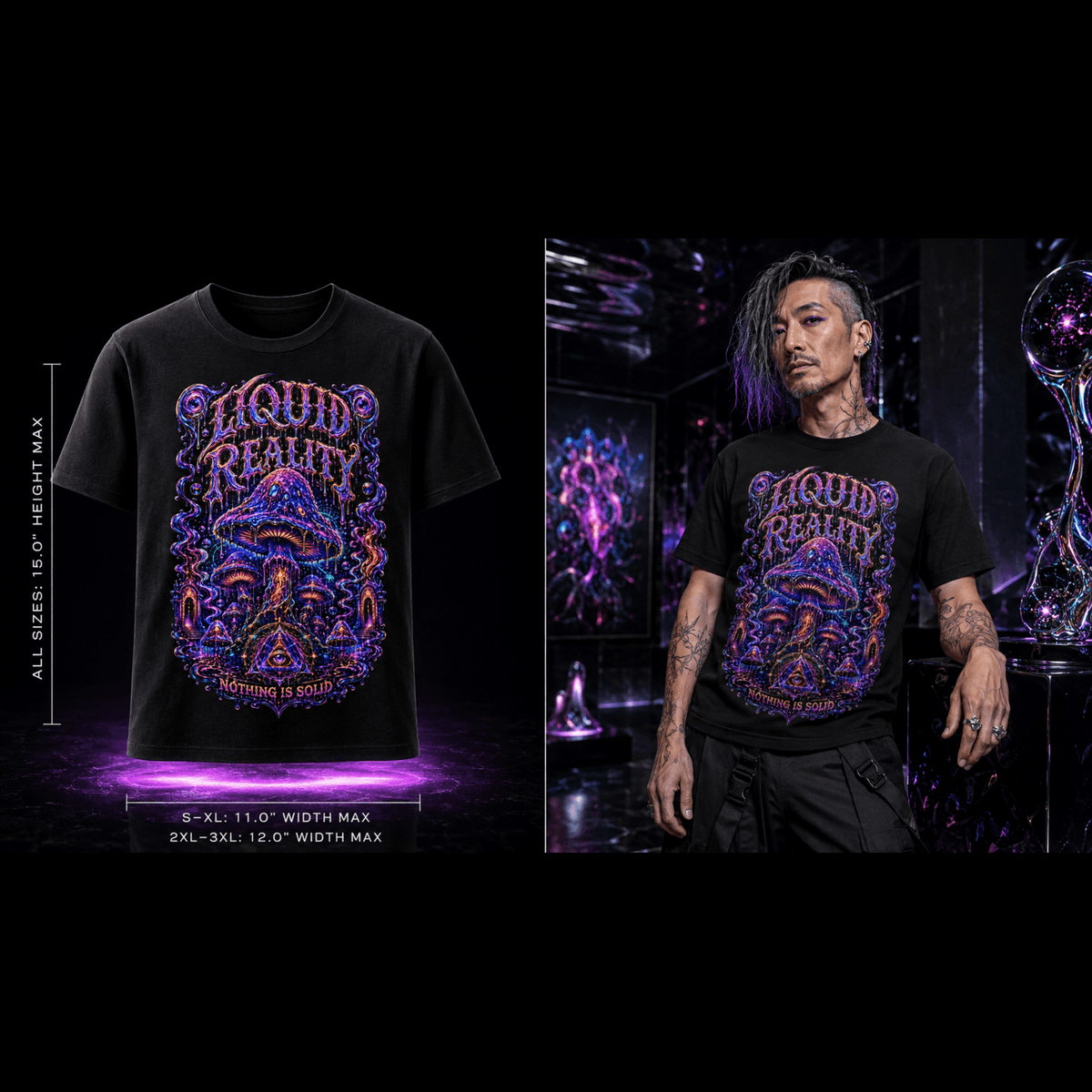 Liquid Reality – Nothing Is Solid Psychedelic Graphic Tee