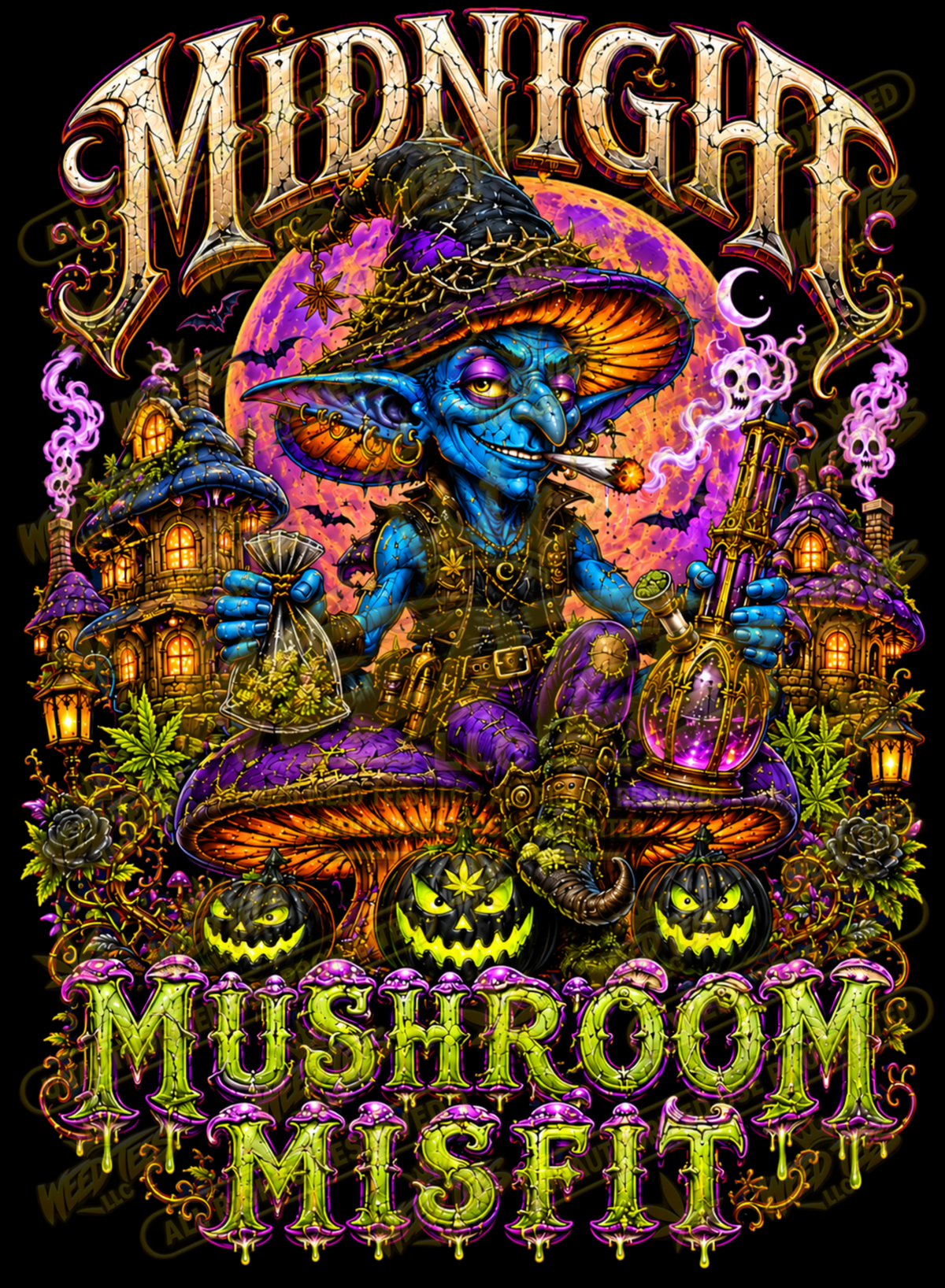 Midnight Mushroom Misfit – Classic Unisex Pullover Hoodie