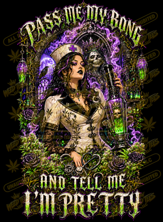 Pass Me My Bong: Gothic Nurse – Classic Unisex Pullover Hoodie