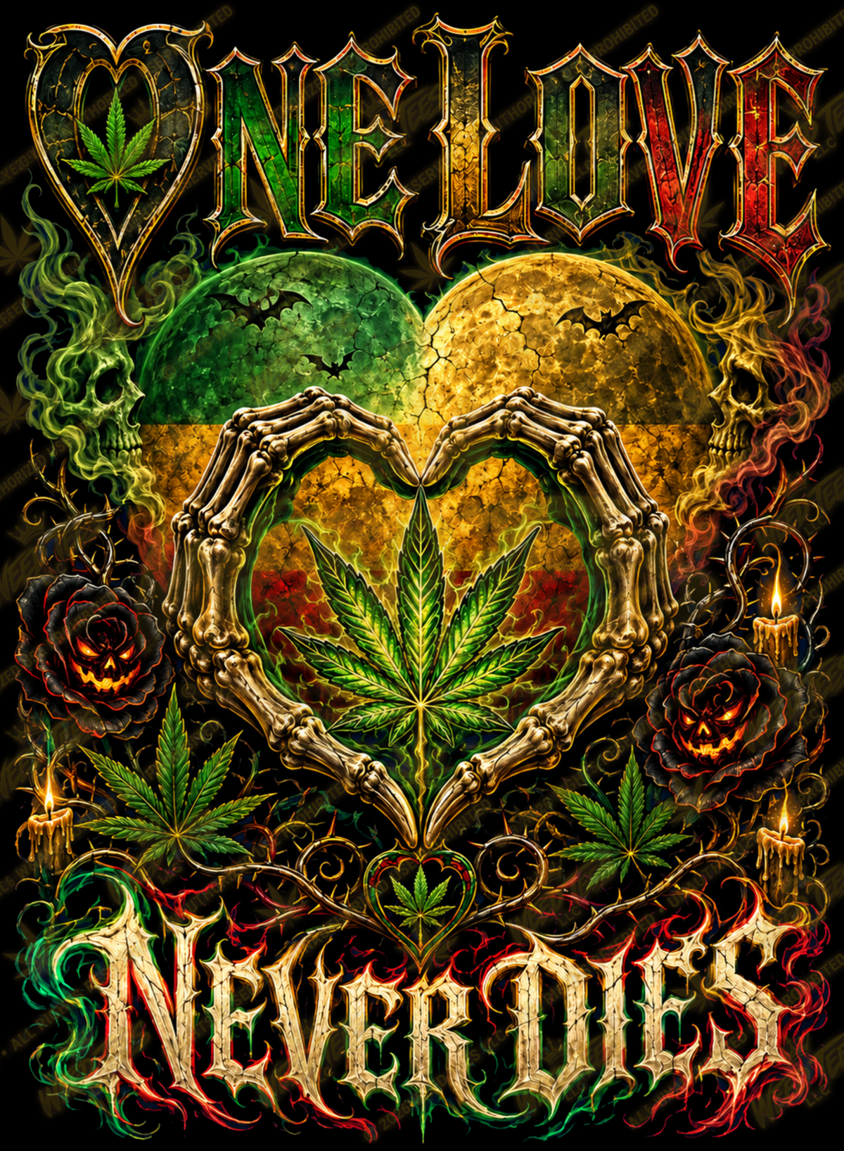 One Love Never Dies | Halloween Stoner T-Shirt