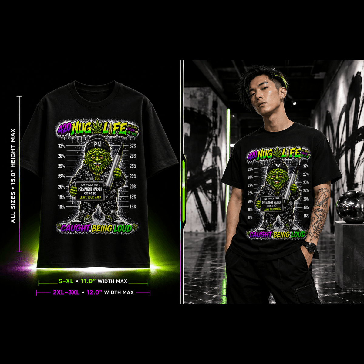 Permanent Marker – Caught Being Loud Cannabis Graphic Tee