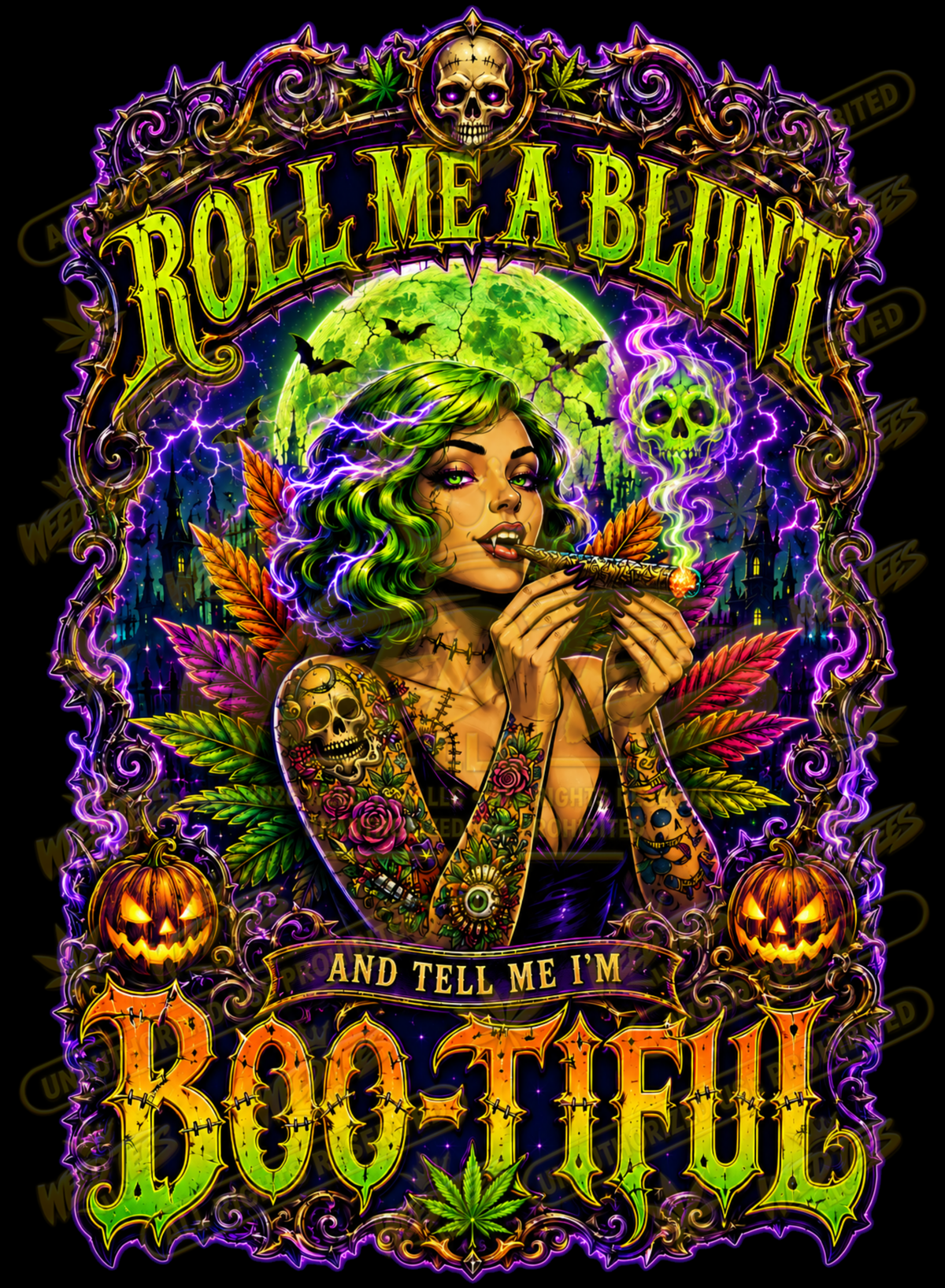 Roll Me a Blunt & Tell Me I’m Boo-tiful – Classic Unisex Pullover Hoodie