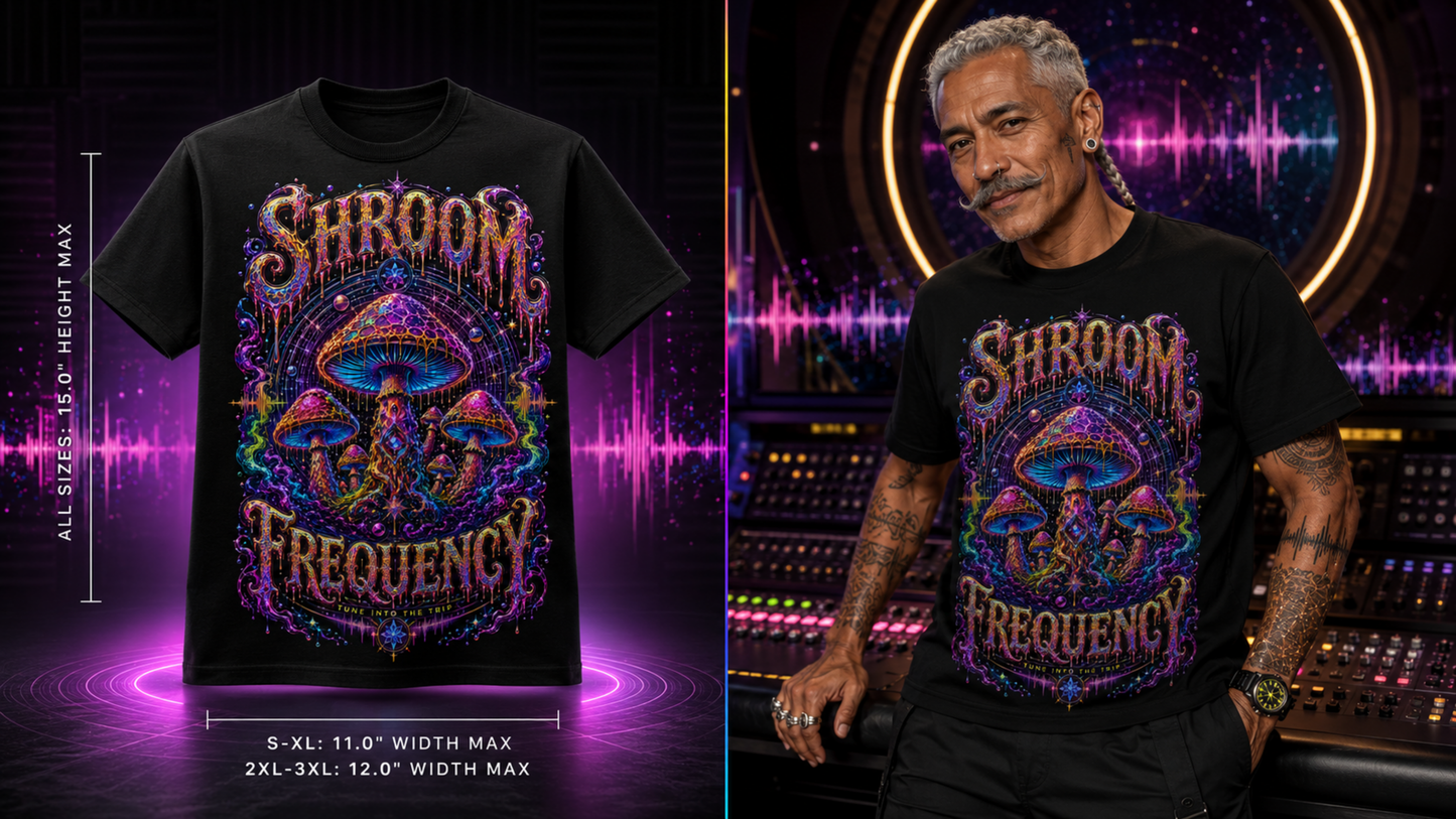 Shroom Frequency – Tune Into the Trip Psychedelic Graphic Tee