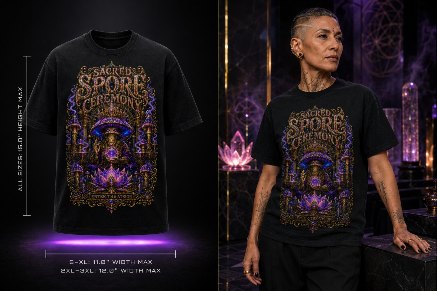 Sacred Spore Ceremony – Enter the Vision Psychedelic Graphic Tee