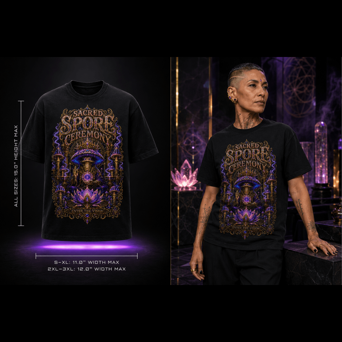 Sacred Spore Ceremony – Enter the Vision Psychedelic Graphic Tee