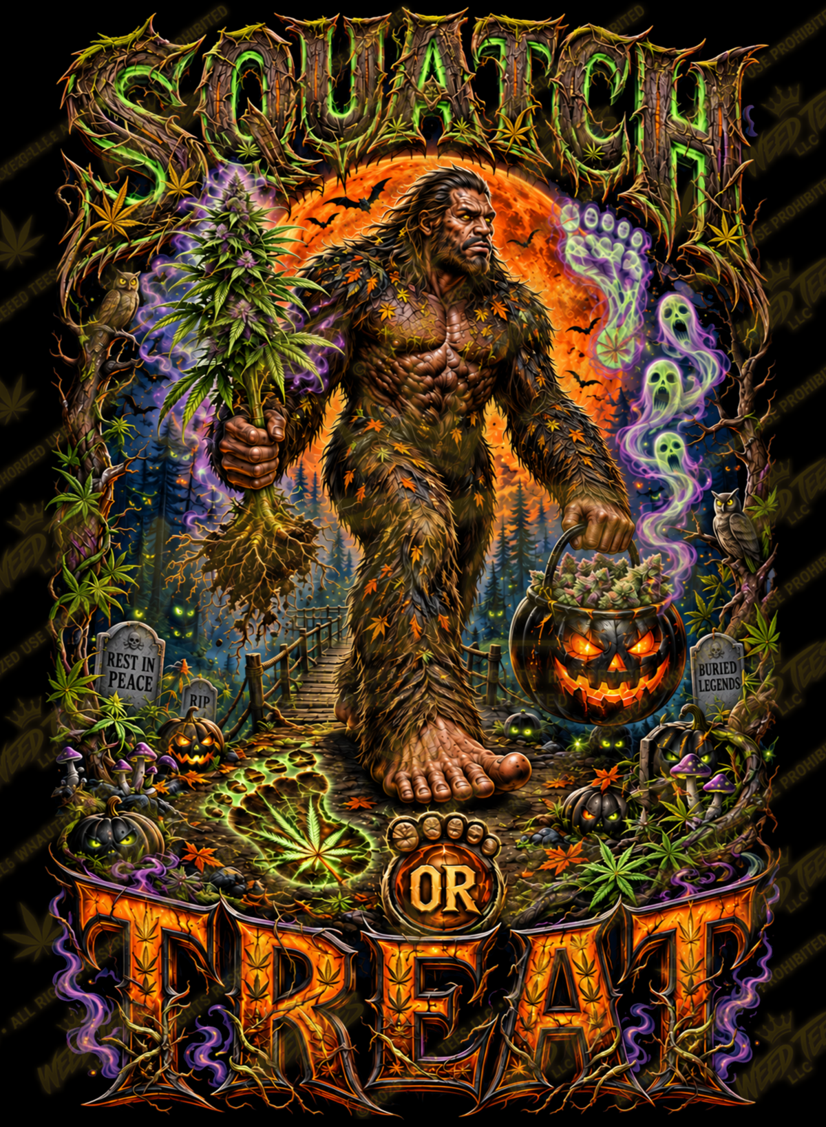 Squatch or Treat | Halloween Stoner T-Shirt