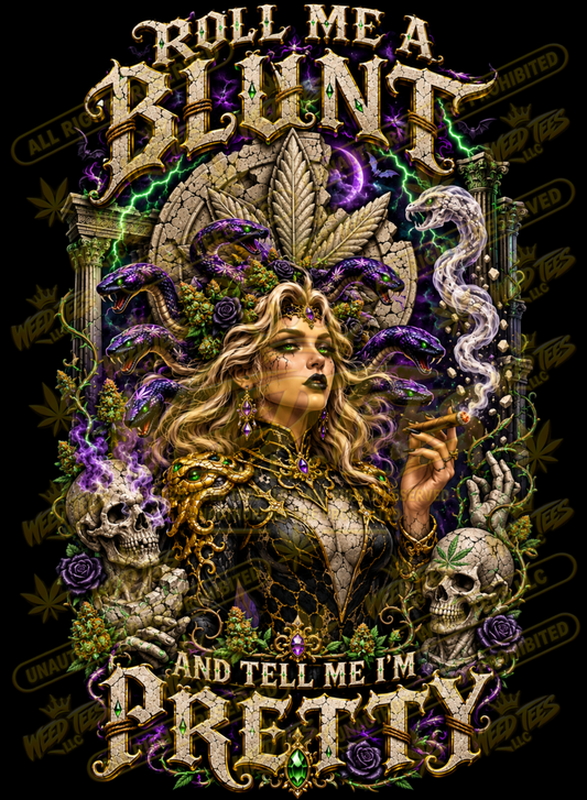 Roll Me a Blunt: Medusa’s Charm – Classic Unisex Pullover Hoodie