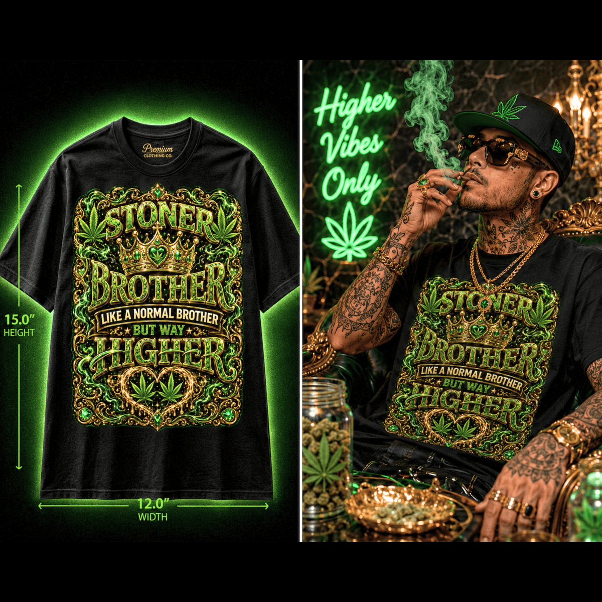 Stoner Brother – Premium Cannabis Graphic Tee