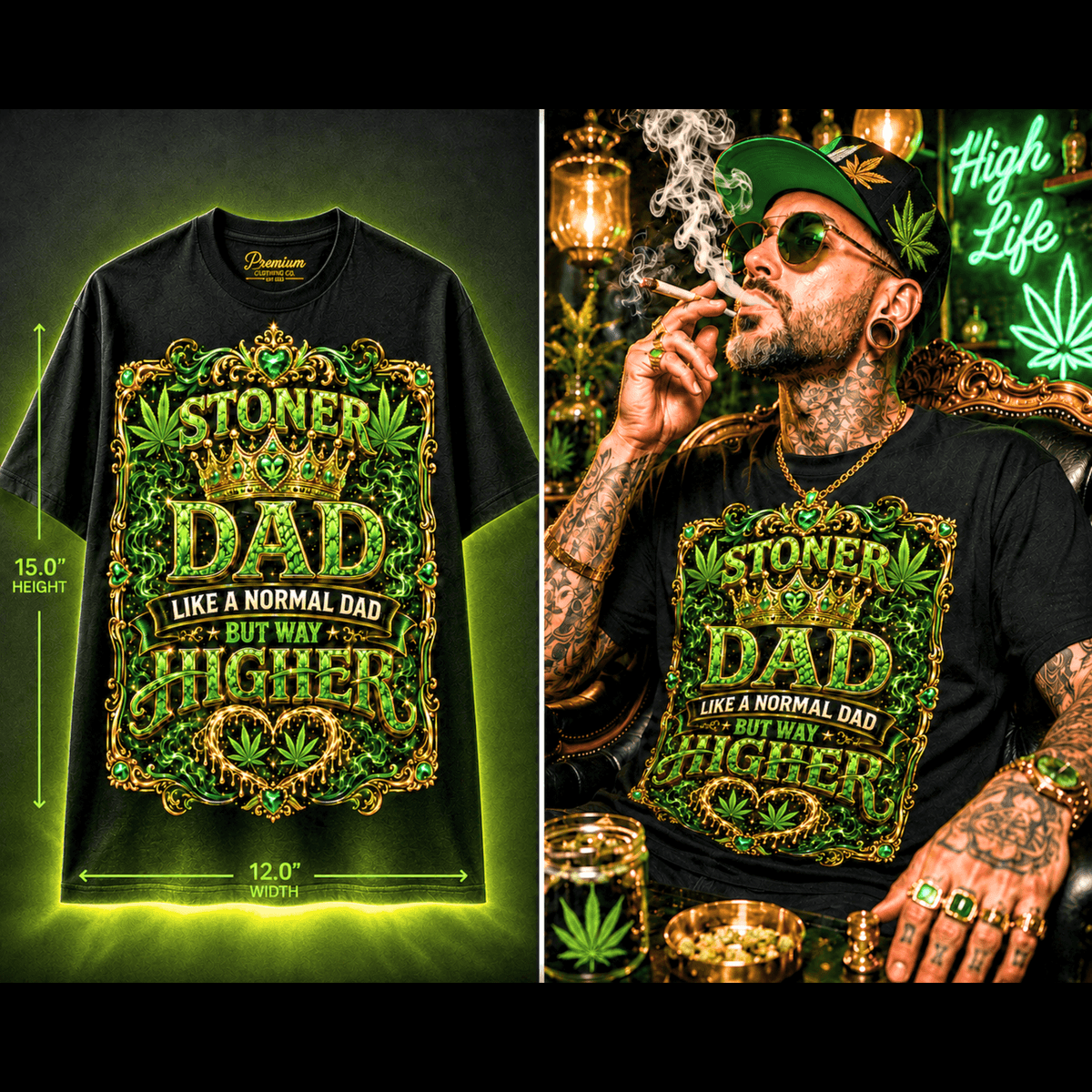 Stoner Dad – Premium Cannabis Graphic Tee