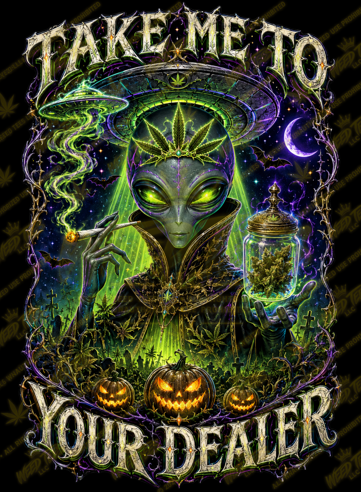 Take Me to Your Dealer | Halloween Stoner T-Shirt