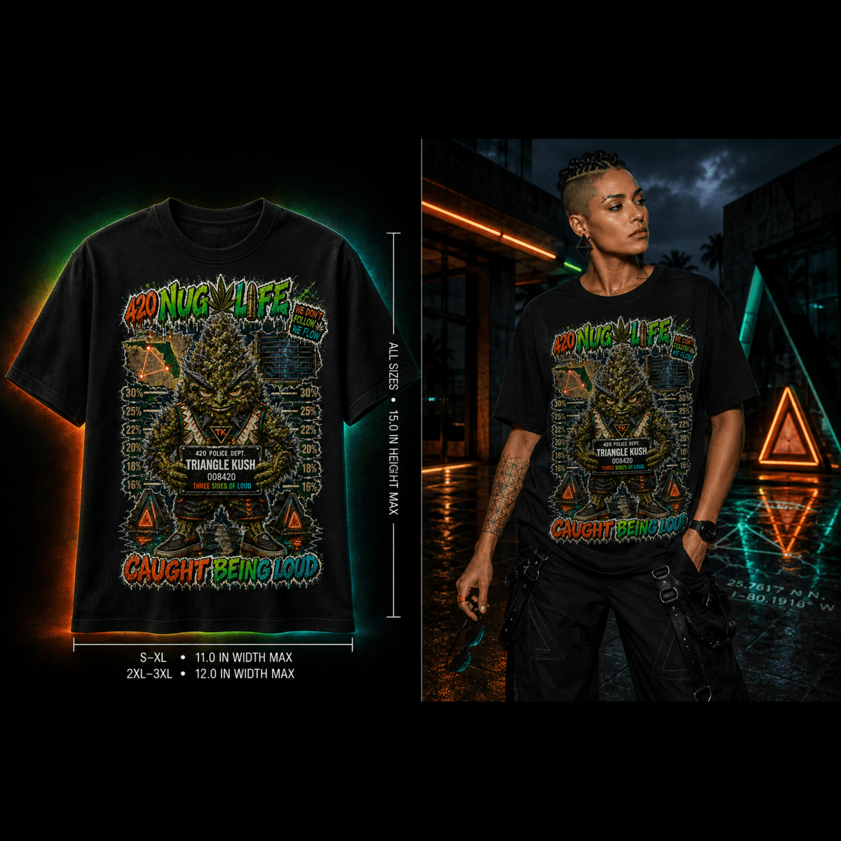 Triangle Kush – “Caught Being Loud” Graphic Apparel