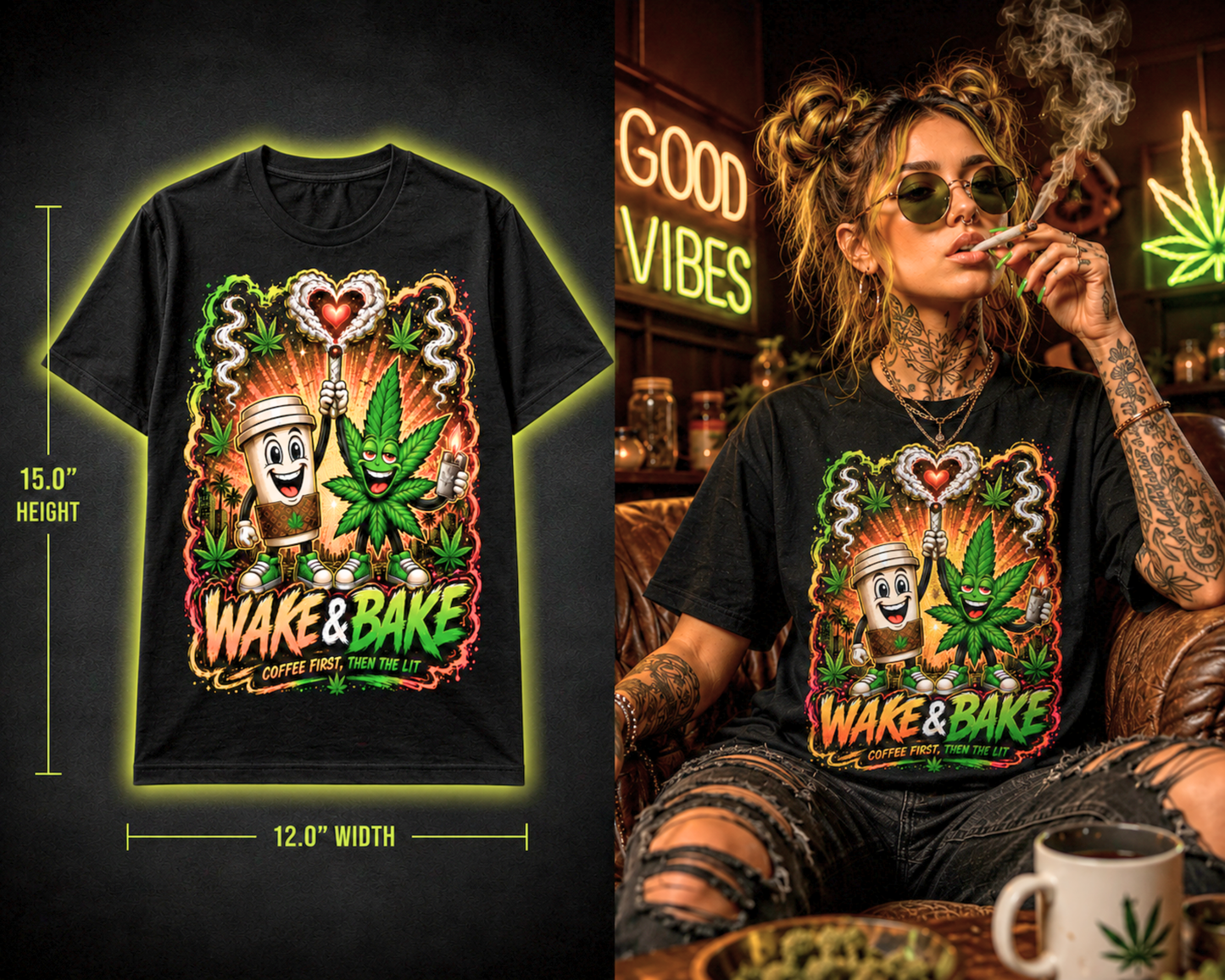 Wake & Bake – Premium Cannabis Graphic Tee