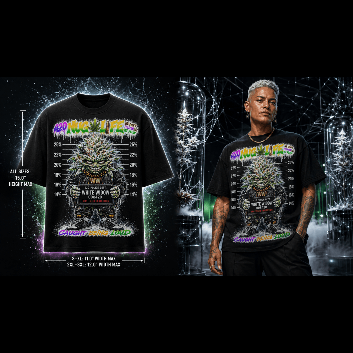 White Widow – Caught Being Loud Cannabis Graphic Tee
