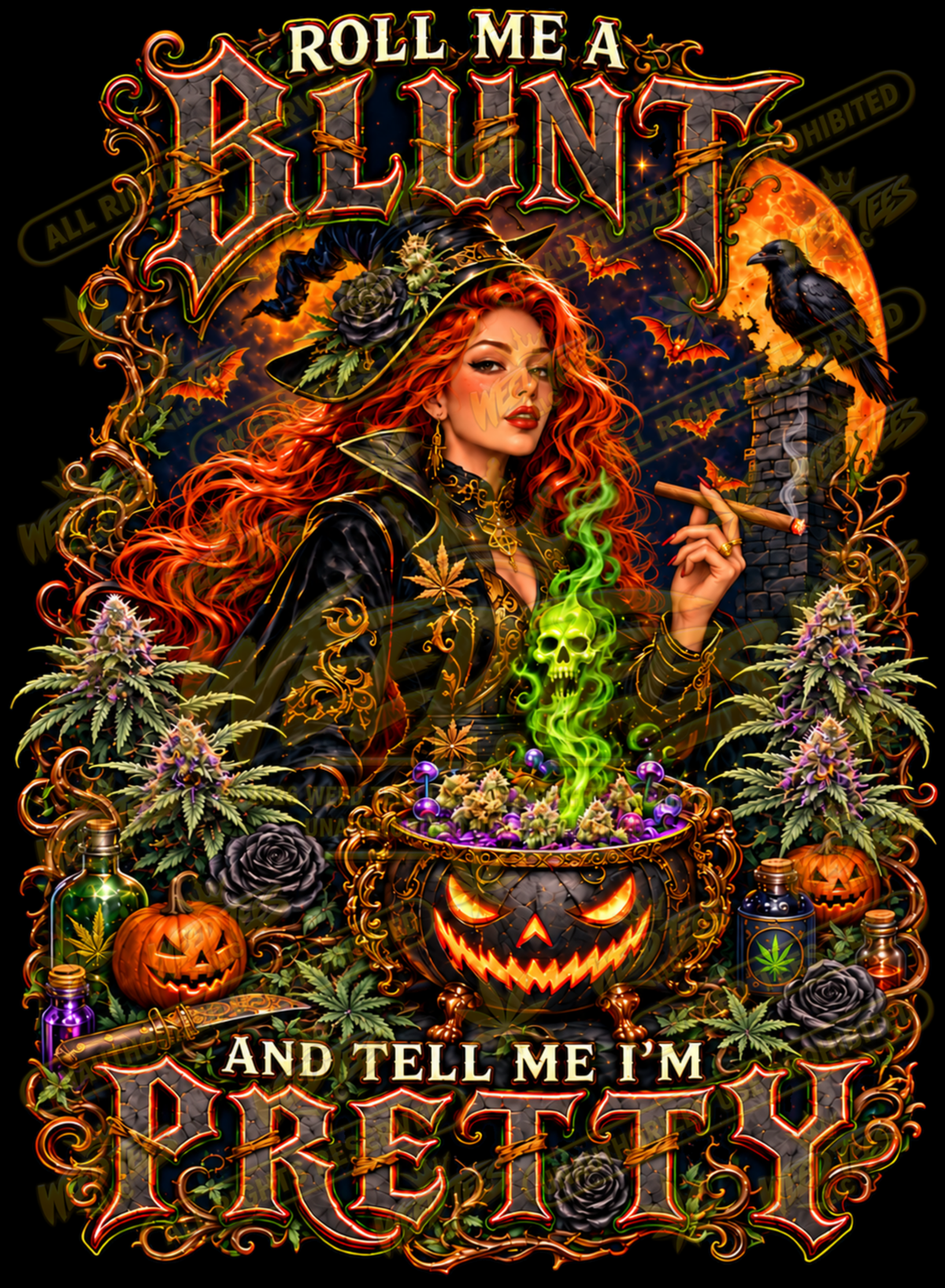 Roll Me a Blunt: Bewitched & Pretty – Classic Unisex Pullover Hoodie