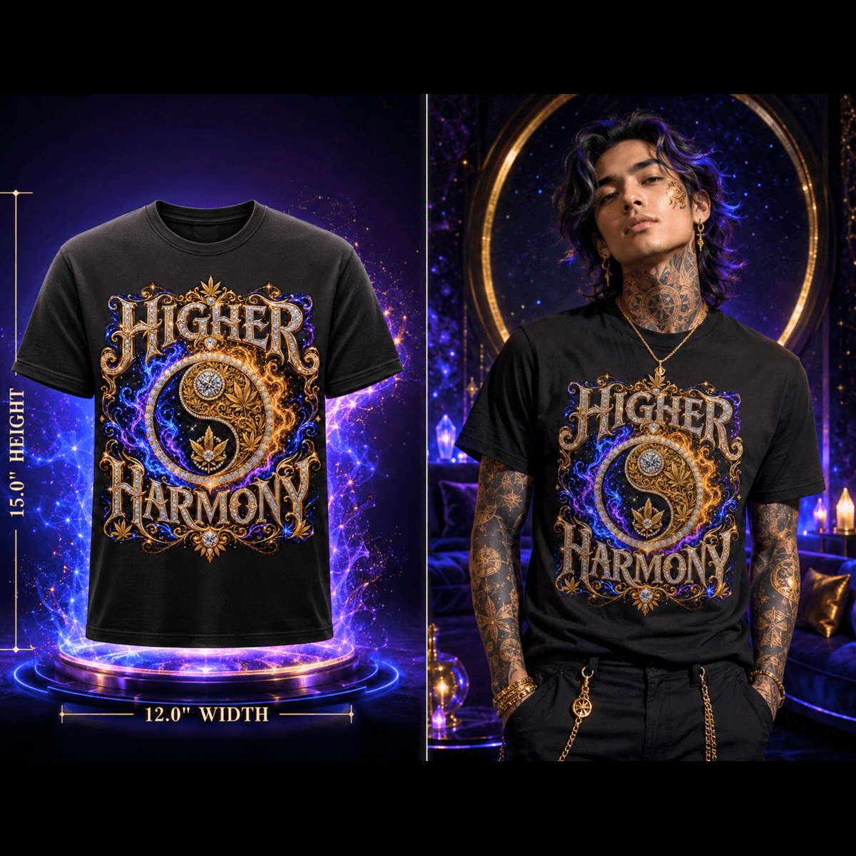 Higher Harmony – Premium Cannabis Graphic Tee