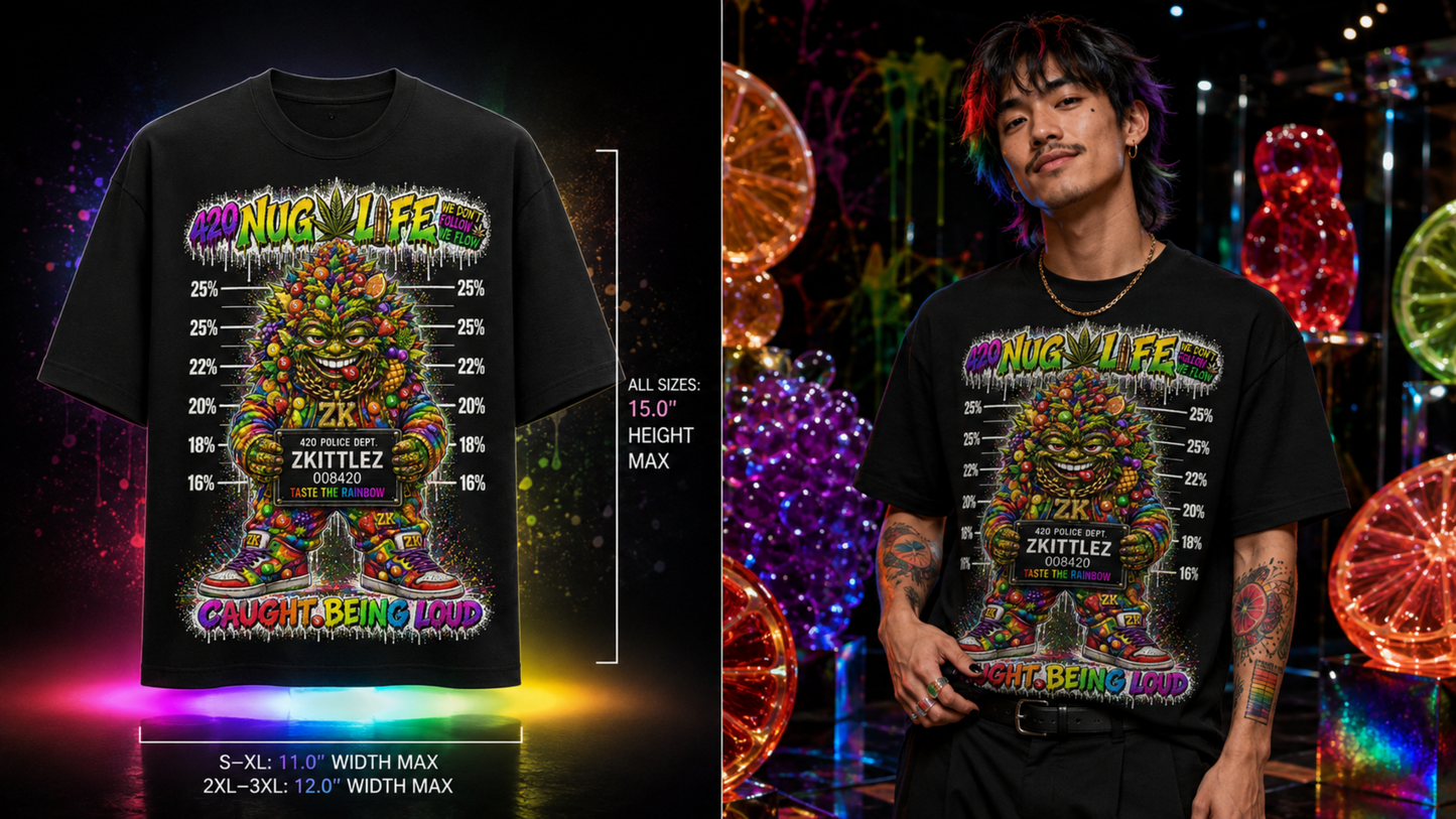 Zkittlez – Caught Being Loud Cannabis Graphic Tee