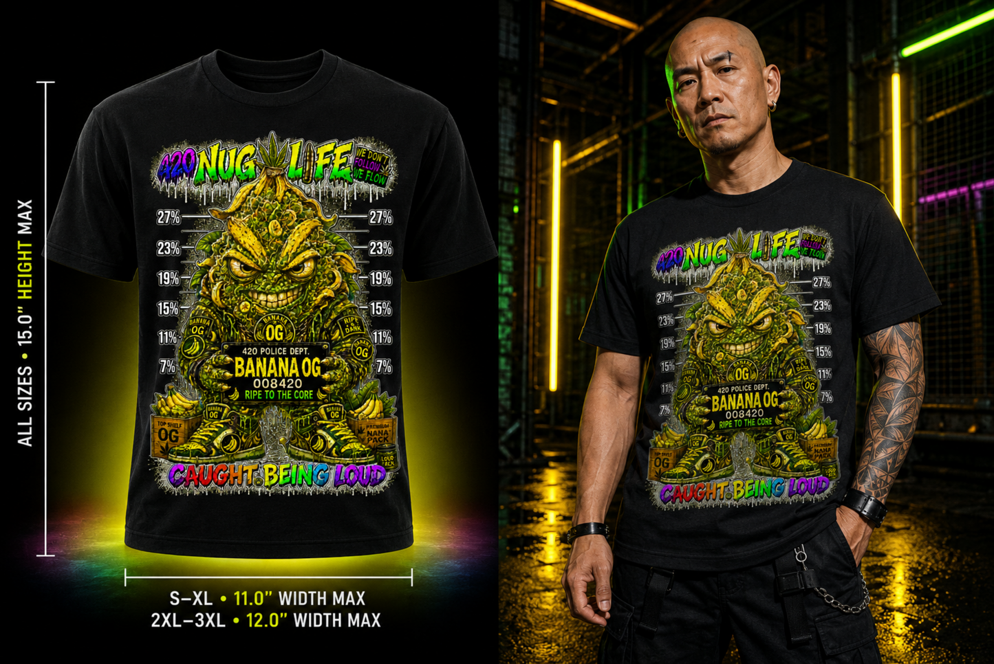 Banana OG – Caught Being Loud Cannabis Graphic Tee
