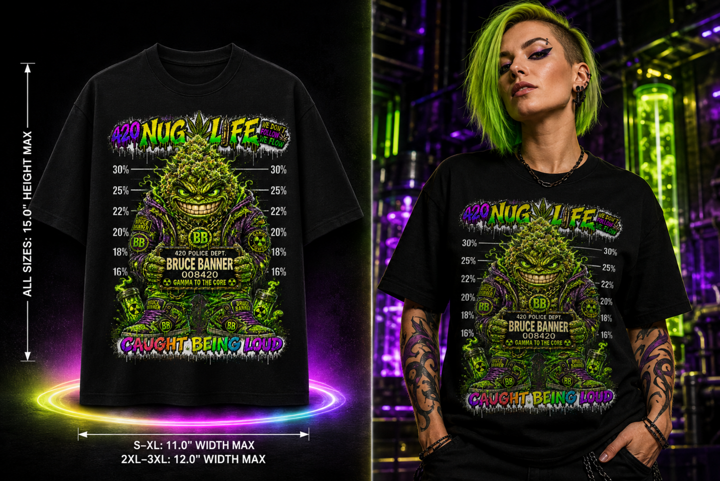Bruce Banner – Caught Being Loud Cannabis Graphic Tee