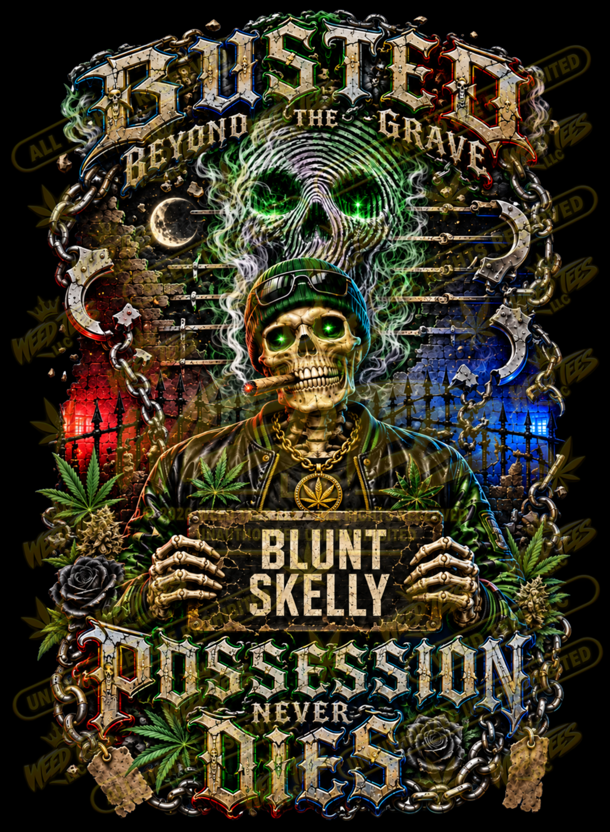 Blunt Skelly: Busted Beyond the Grave – Classic Unisex Pullover Hoodie