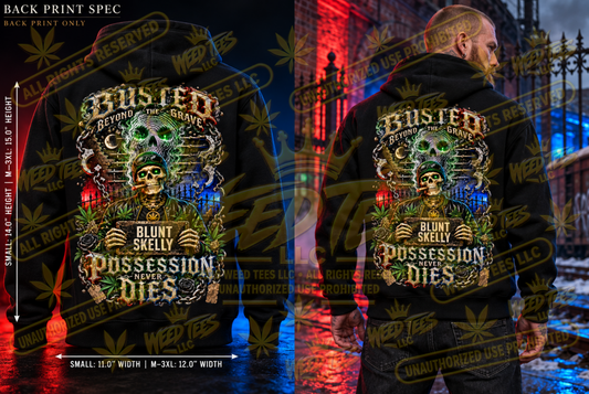 Blunt Skelly: Busted Beyond the Grave – Classic Unisex Pullover Hoodie