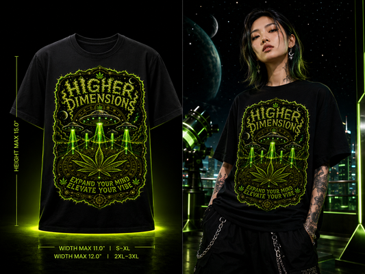 Higher Dimensions – Premium Cannabis UFO Graphic Tee