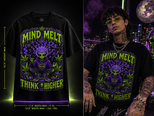 Mind Melt – Premium Cannabis Alien Graphic Tee