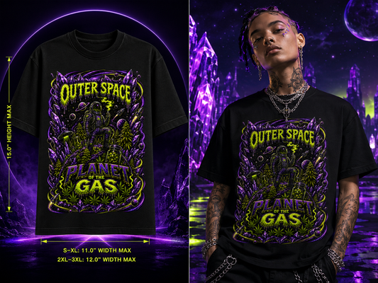 Outer Space – Planet of the Gas Cannabis Graphic Tee
