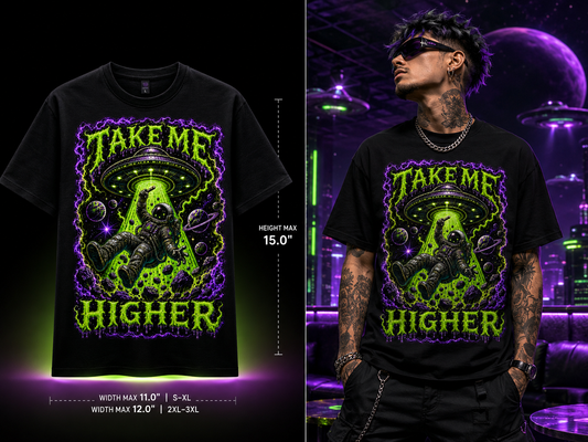 Take Me Higher – UFO Abduction Cannabis Graphic Tee