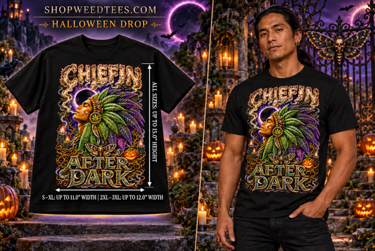 Chiefin After Dark | Funny Stoner T-Shirt