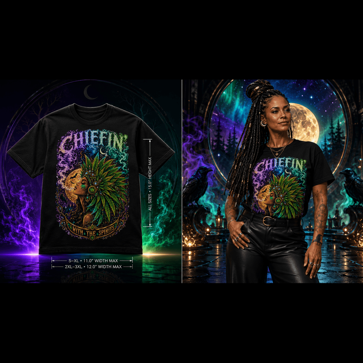Chiefin With the Spirits | Funny Stoner T-Shirt