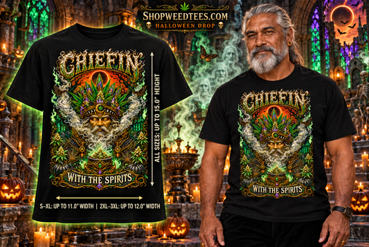Chiefin With the Spirits | Funny Stoner T-Shirt