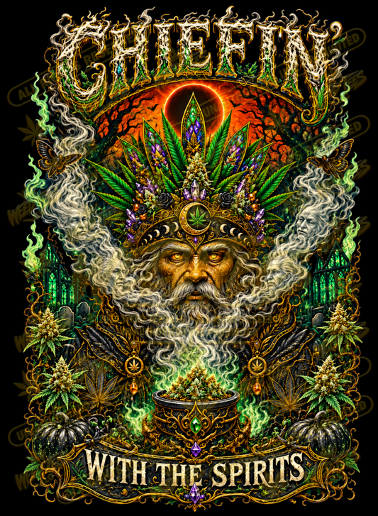 Chiefin With the Spirits | Funny Stoner T-Shirt