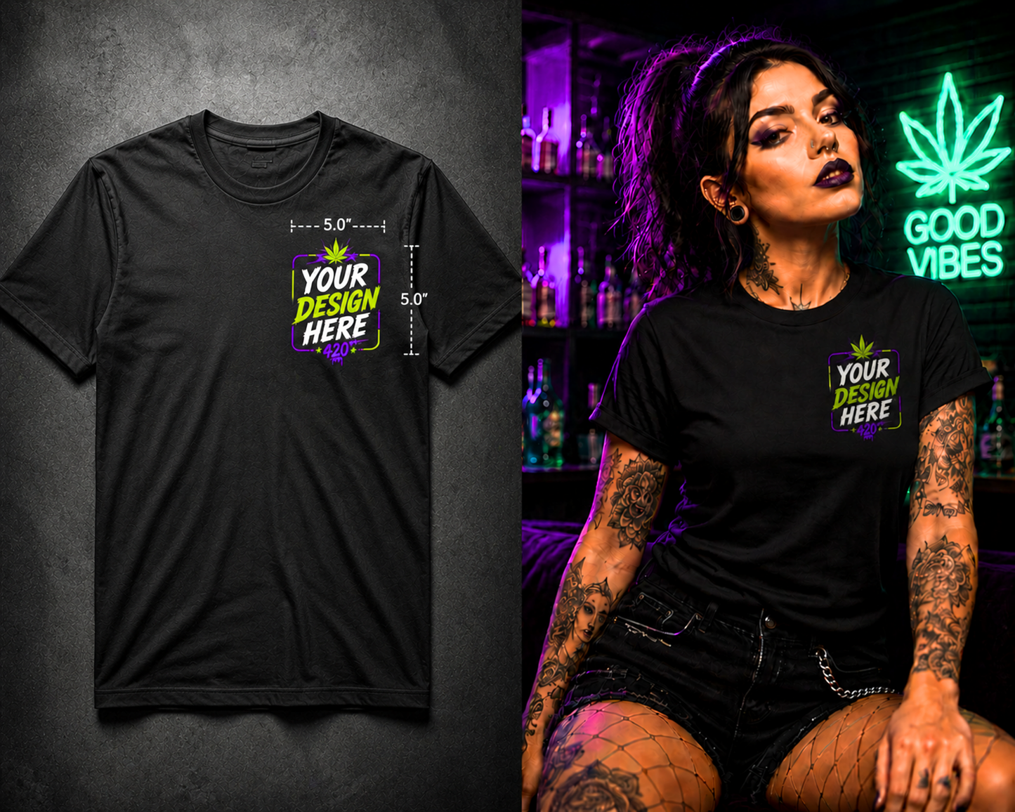 Custom T-Shirt – Upload Your Design (Heart/Left Chest Print)