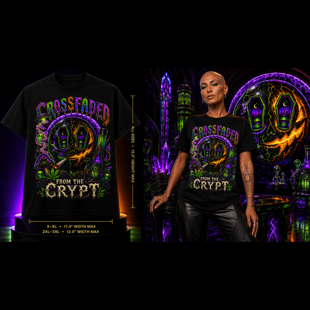Crossfaded From the Crypt | Halloween Stoner T-Shirt